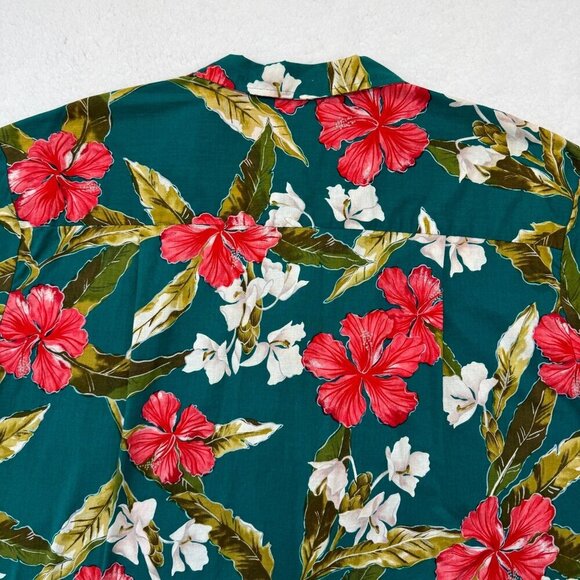 VTG  Paradise Found x LL Bean Button Up Shirt Hawaiian Retro Floral Mens XL - Picture 6 of 11